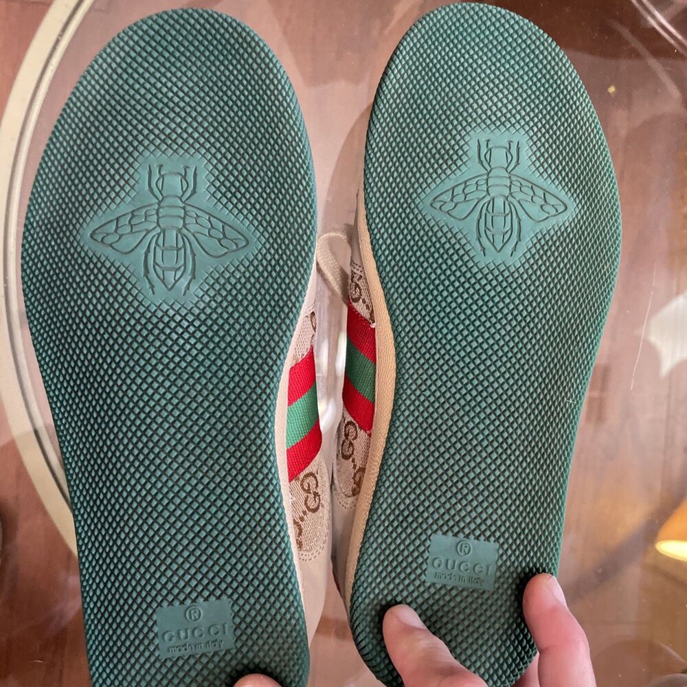 Gucci Screener GG Motif Women's Sneakers Butter color Red  Sz 8 $1000 - Picture 7 of 10